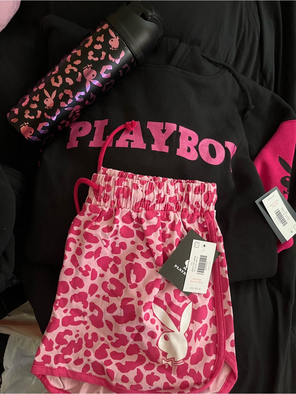 PLAYBOY Pink Leopard Print Kids Pajama Shorts